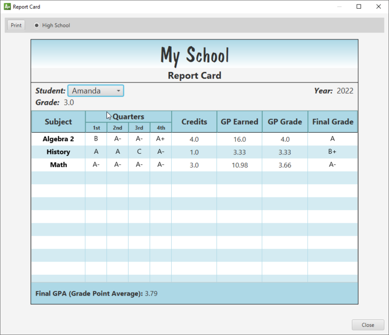 Home - A+ GradeBook